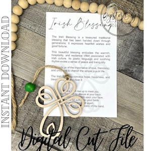 Irish Blessing Celtic Cross - Celtic Knot Ornament, Blessings Story Card, Car Charm, Irish Blessing Story Ornaments***Digital File Only