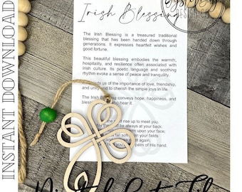 Irish Blessing Celtic Cross - Celtic Knot Ornament, Blessings Story Card, Car Charm, Irish Blessing Story Ornaments***Digital File Only