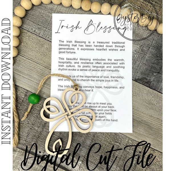 Irish Blessing Celtic Cross - Celtic Knot Ornament, Blessings Story Card, Car Charm, Irish Blessing Story Ornaments***Digital File Only