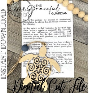 The Graceful Guardian Sea Turtle Ornament, Sea Turtle Ornament SVG, Car Charm, Motherhood, Parent-Child, Story Ornaments **Digital File Only