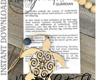 The Graceful Guardian Sea Turtle Ornament, Sea Turtle Ornament SVG, Car Charm, Motherhood, Parent-Child, Story Ornaments **Digital File Only