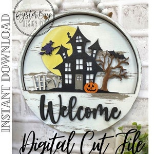Add-On Insert for 10.50" Interchangeable Door Hanger/Interior Sign, Halloween, Haunted House Sign, Spooky Halloween SVG, Digital File only
