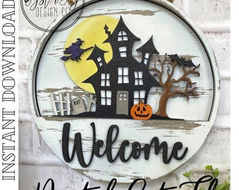 Add-On Insert for 10.50" Interchangeable Door Hanger/Interior Sign, Halloween, Haunted House Sign, Spooky Halloween SVG, Digital File only