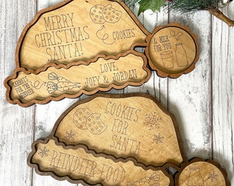 Cookies pour Santa Tray, Joyeux Noël Santa Tray, Holiday Cookies Serving Tray SVG, Santa Hat Cookies Tray Fichier DIGITAL uniquement