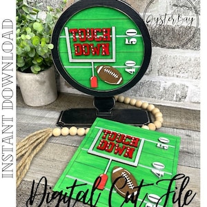 ADD ON Tabletop Farmhouse Drop in Interchangeable Insert, Football SVG, Football Decor Round/Square Tabletop Sign *Digital File Only