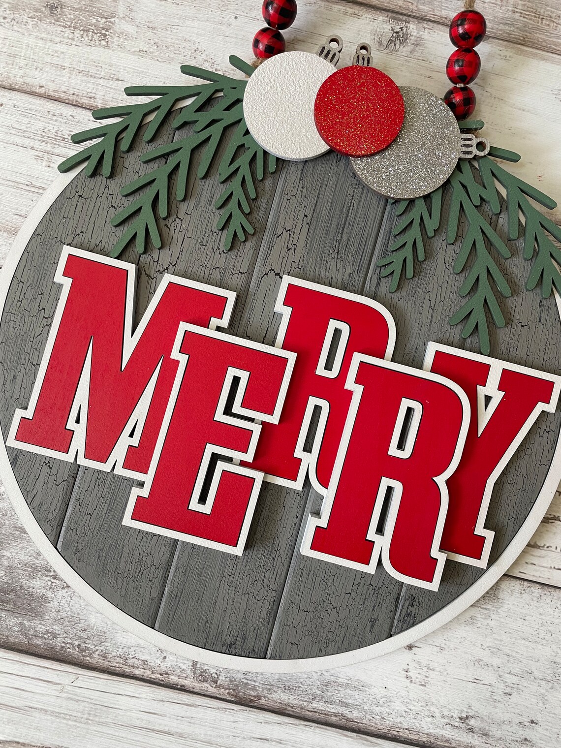 Merry Christmas Door Hanger SVG - Laser Cut File (digital Download) - Etsy