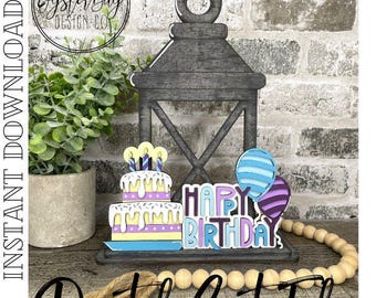 Inserto per lanterna di buon compleanno, inserto intercambiabile per lanterna di compleanno solo SVG, file tagliati al laser **Solo file digitale