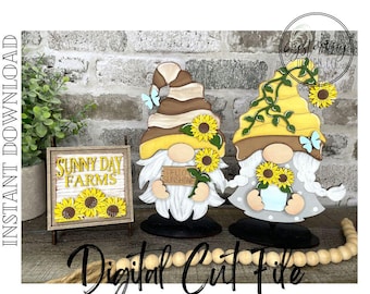 Sunflower Insert File for Standing Gnome Interchangeable, Sunflower Gnome Interchangeable SVG Insert Only, Gnome Insert **Digital File Only