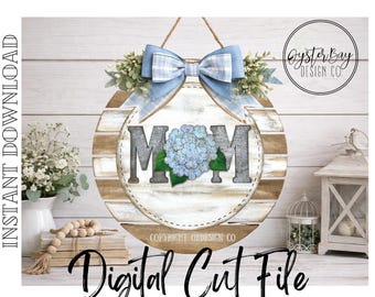 Mom Hydrangea Pallet Door Hanger SVG – Mother's Day Laser Cut File (Digital File)