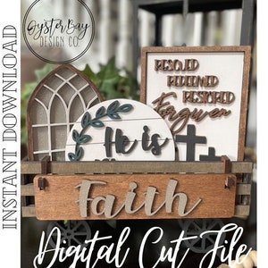 Add on for Interchangeable Wagon/Crate Shelf Sitter - Religious Easter, Standing Interchangeable Wagon/Crate Digital File Only, Glowforge