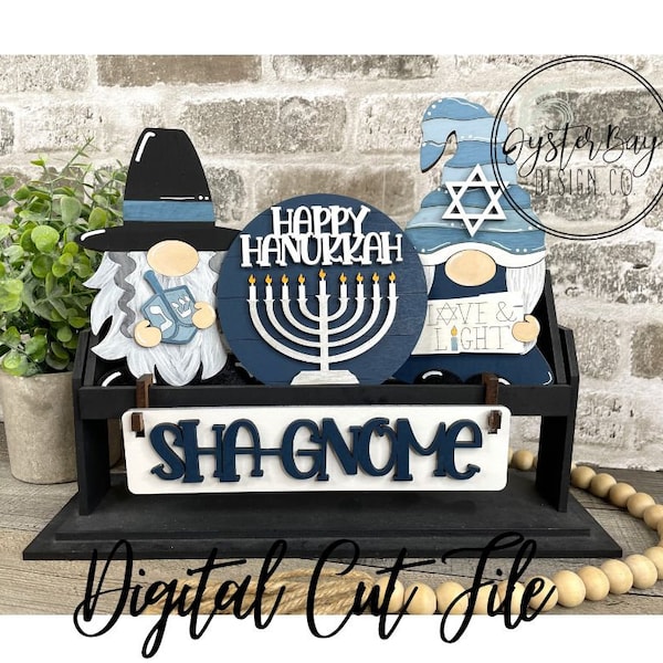 Add on for Interchangeable Wagon/Crate/Raised Shelf Sitter- Hanukkah Tiered Tray, Happy Hanukkah/Chanukah, Jewish Holiday *Digital File Only