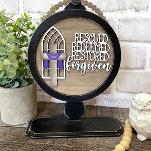 ADD ON Tabletop Farmhouse Drop in Interchangeable Insert, Religious Easter Interchangeable Sign, Round Tabletop Sign*Digital File Only