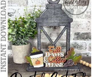Fall Leaves Lantern Insert SVG: Laser Cut File (Digital File Only)