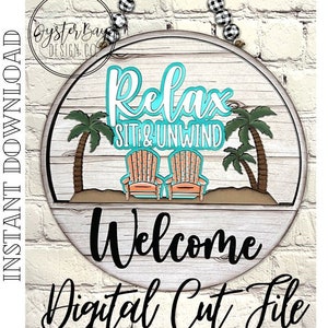 Add-On Insert for 10.50 Interchangeable Door Hanger/Interior Sign, Summer Chairs, Beach Chairs, Relax Beach Sign SVG, Digital File only image 1