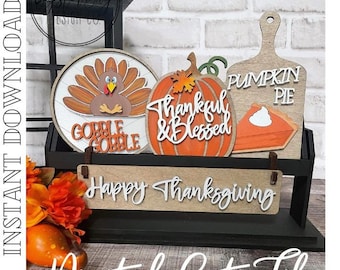 Thanksgiving Tiered Tray Inserts: Gobble Gobble Wagon Add-on (Digital File)