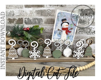 クリスマスカードホルダー、クリスマスフォトホルダー、マントルカードホルダー、クリスマスカード、カードホルダーSVG ***デジタルファイルのみ
