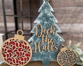 Christmas Tree Ornament Shelf Sitter SVG, Laser Cut Files (Digital Download)