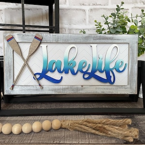 Add on for Farmhouse Interchangeable Sign Shelf Sitter, Lake Life, Lake Sign ADD ON ONLY Interchangeable Sign Digital File Only, Glowforge