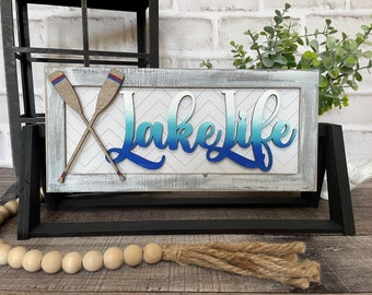 Add on for Farmhouse Interchangeable Sign Shelf Sitter, Lake Life, Lake Sign ADD ON ONLY Interchangeable Sign Digital File Only, Glowforge