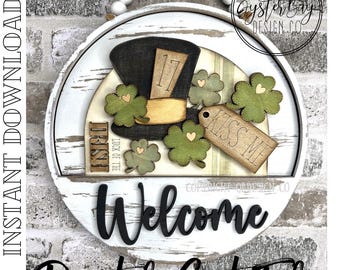 St. Patrick's Day Door Hanger Insert SVG, Kiss Me Sign (Digital File Only)