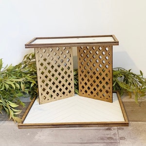 Rectangle Chevron Tiered Tray, Chevron Tiered Tray, Laser Cut Tiered Tray, Digital File Only, Glowforge
