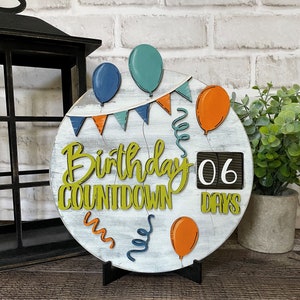 Geburtstags-Countdown-Kalender, ewiger Countdown-Kalender, alles Gute zum Geburtstag-Countdown-Kalender, Geburtstagsdekor 100% Geburtstag, Geburtstagskalender 2021 2018