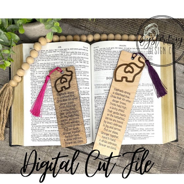 Unbreakable bond of Sisterhood - Elephant Bookmark, Elephant Bookmark SVG, Elephant Bookmark with Story Card **Digital File Only