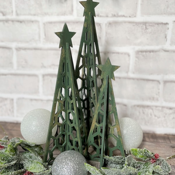 3D Christmas Trees (Chicken Wire), Farmhouse Christmas, Rustic Christmas, Chicken Wire Christmas Tree, 3 Sizes included, Digital File Only