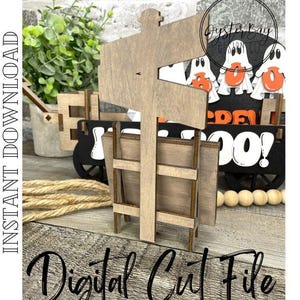 Hey Boo Tiered Tray Insert, Ghost Tiered Tray Insert, Boo Crew Insert SVG, Wagon Insert SVG **Digital File Only image 4