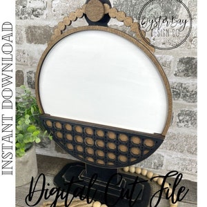 Round Interchangeable Post Sign Holder, Interchangeable Sign, Shelf Sign Holder, HOLDER ONLY - Insert not included ***Digital File Only