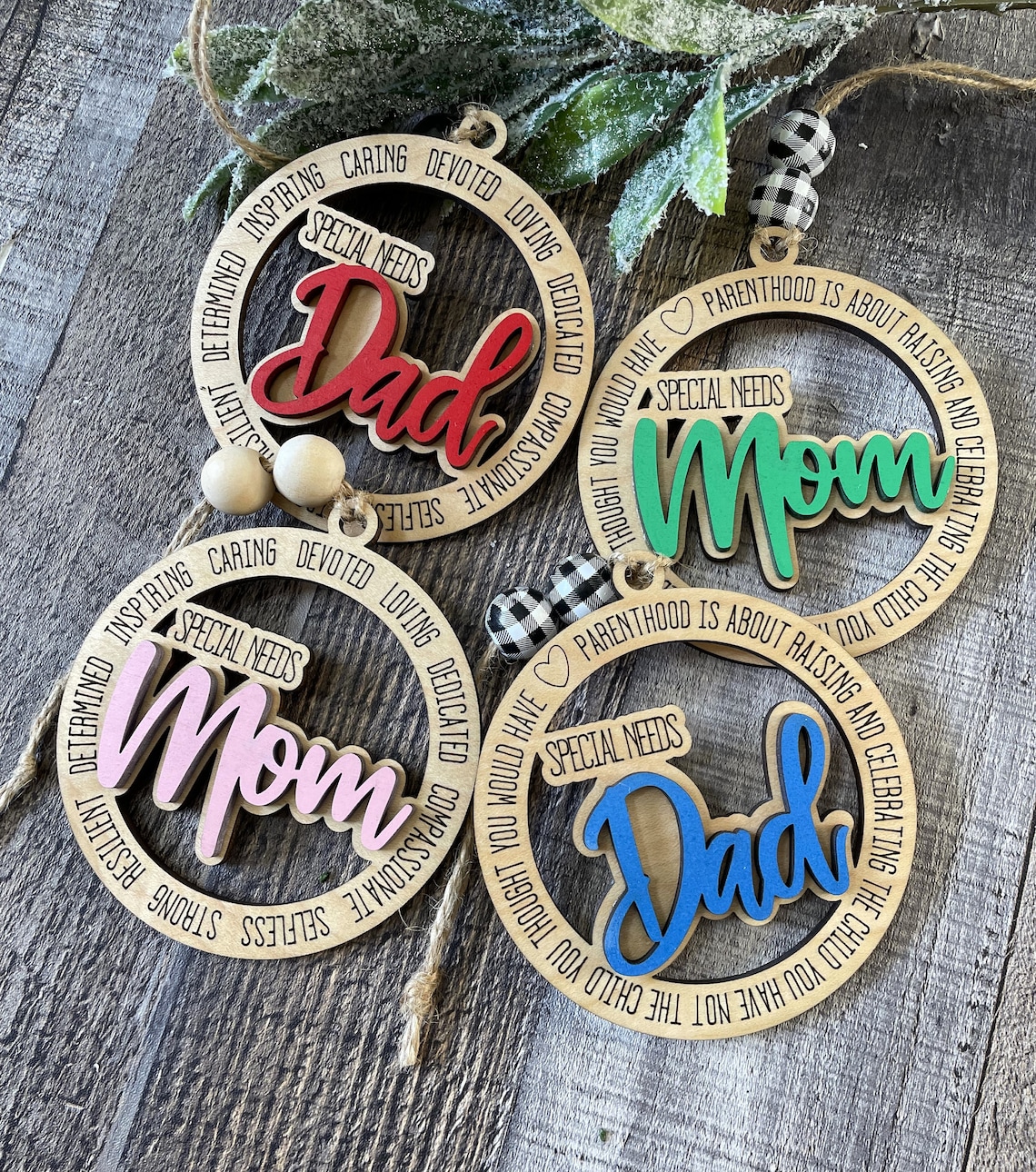 Special Needs Mom and Dad Ornament SVG Mom and Dad Ornaments Etsy