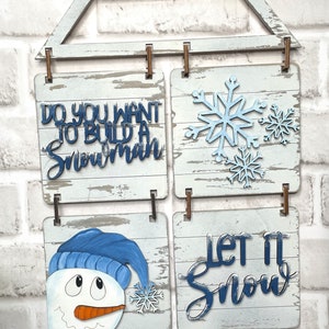 Add-On File for Hanging Farmhouse Interchangeable Sign, Snowman Hanging Interchangeable Sign, Winter Sign, Digital File Only, Glowforge
