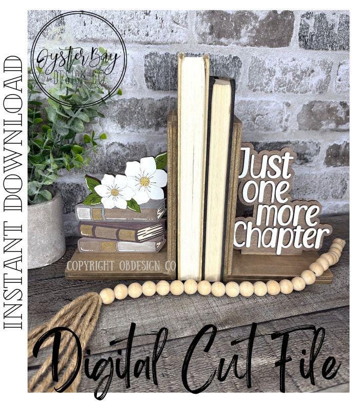 Just One More Chapter Bookends Insert SVG, Interchangeable File ...