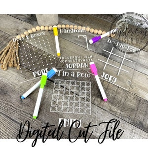 Acrylic Board Game Bundle, Kids Pen and Pencil Games, Kids games, Party Favors, Easter Gifts, Road Trip Games***Digital File Only