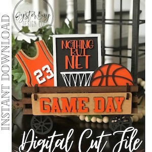 Add on for Interchangeable Wagon/Crate Shelf Sitter - Basketball, Standing Interchangeable Wagon/Crate Digital File Only, Glowforge