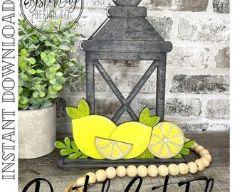 Inserto per lanterna Lemons, inserto intercambiabile per lanterna votiva estiva (solo SVG), file tagliati al laser **Solo file digitale)