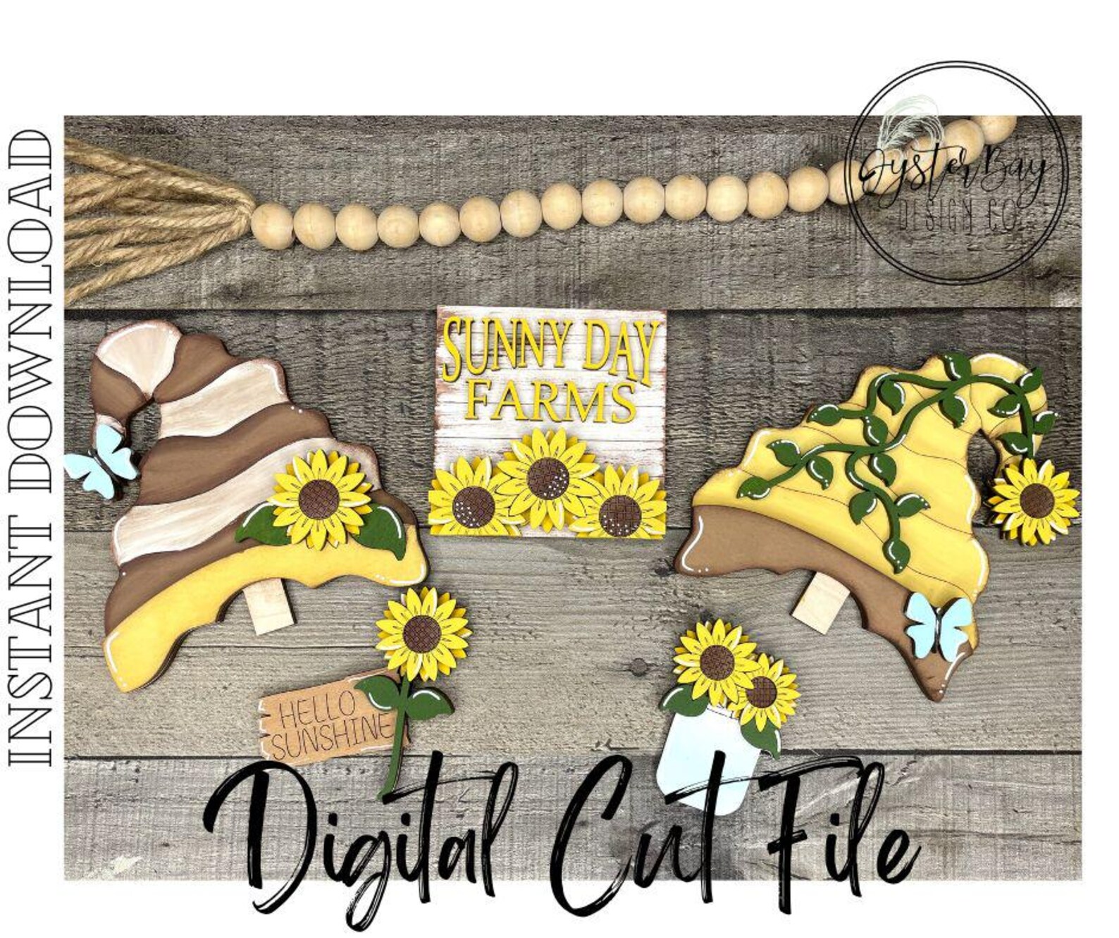 Sunflower Insert File for Standing Gnome Interchangeable, Sunflower ...