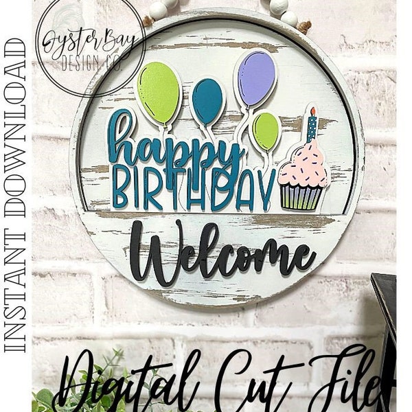 Add-On Insert for 10.50" Interchangeable Door Hanger/Interior Sign, Birthday Sign, Happy Birthday Interchangeable Sign, Digital File only