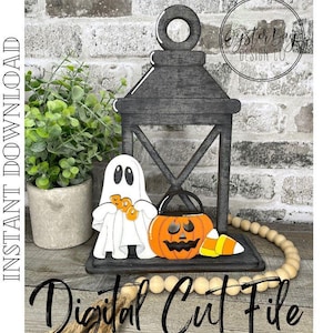 Halloween Ghost Lantern Insert, Halloween - Ghost Lantern Votive Interchangeable Insert SVG Only, Laser Cut Files **Digital File Only