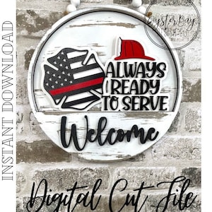 Encarte adicional para placa de porta/placa interna intercambiável de 10,50", fogo, sempre pronto para servir, placa de fogo SVG ***Somente arquivo digital
