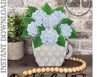 Hydrangea Insert - Teacup/Flowerpot Floral Interchangeable, Insert ONLY, Hydrangea Arrangement Insert Only, Hydrangeas **Digital File Only
