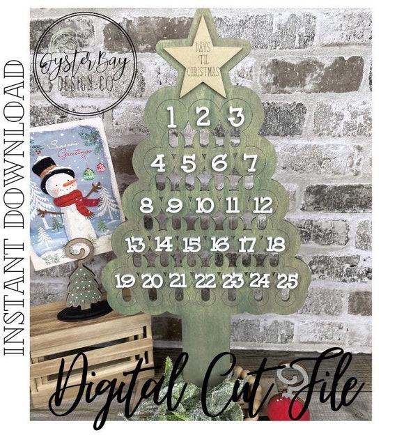Candy Cane Christmas Tree Count Down Calendar, Advent Calendar, Rustic  Christmas digital File Only - Etsy