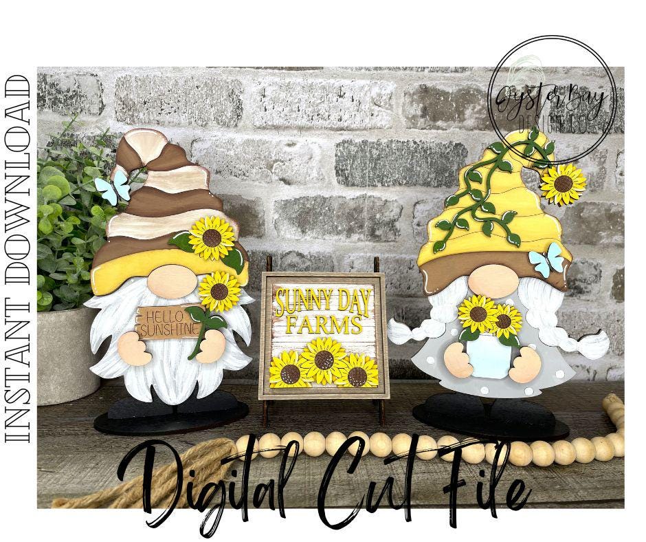 Sunflower Insert File for Standing Gnome Interchangeable, Sunflower ...