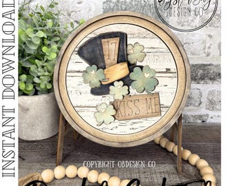 St. Patrick's Day Easel Insert SVG, Round & Square Sign (Digital File Only)