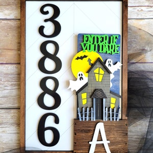 Add on for Interchangeable Address Plaque SVG, Halloween Interchangeable Address Plaque, Haunted House SVG, Digital File only