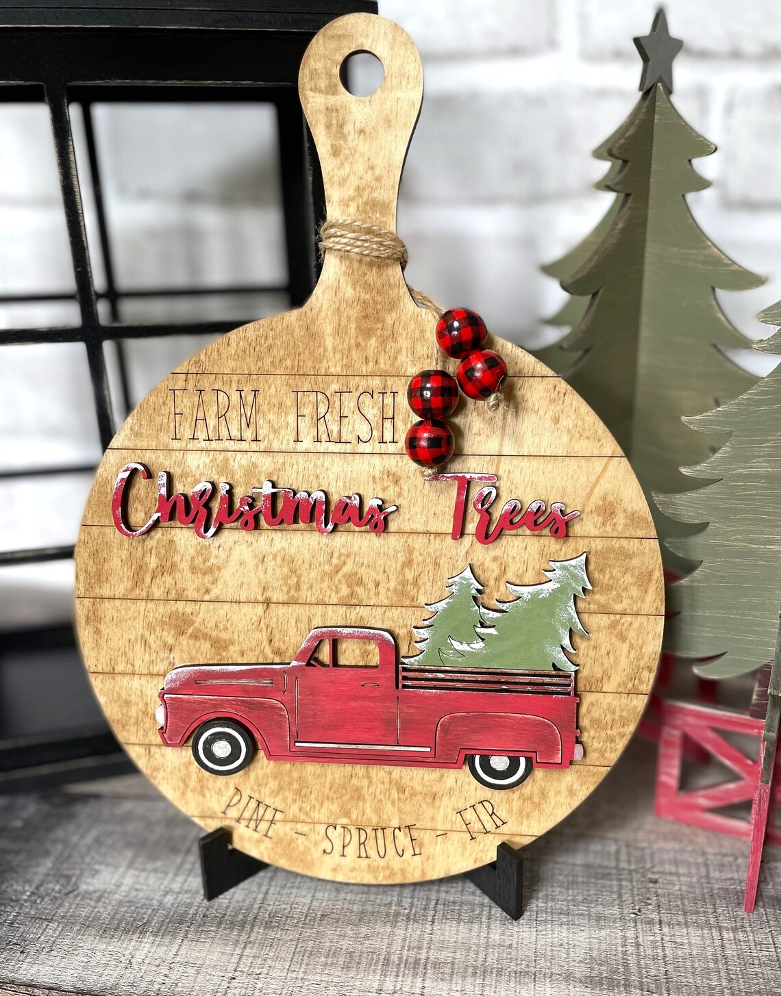 Christmas Cutting Boards Round Shiplap Cutting Board Tree Etsy