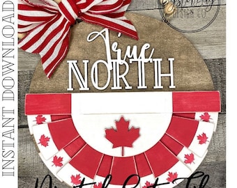 Canadian Flag Bunting Door Hanger, Canada Day Door Decor, Patriotic Door Hanger, Patriotic Door Decor, Canada Door Hanger, Digital File Only