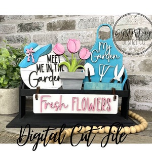 Add on for Interchangeable Wagon/Crate/Raised Shelf Sitter - Spring Garden, Spring Flower, Gardening, Tulip Tiered Tray ***DIGITAL FILE ONLY