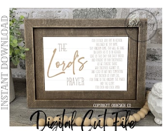Insert for Chunky Farmhouse Frame Interchangeable Sign Base File, The Lord's Prayer Insert ONLY **Digital File Only