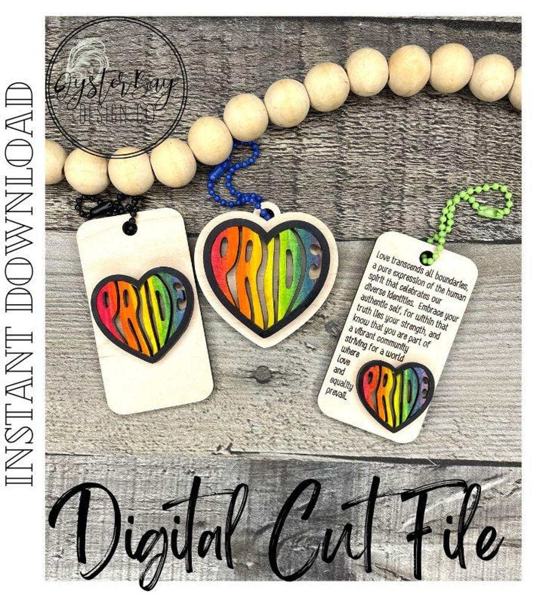 Alpha Keychains String Pride Pride Heart Keychain Story SVG, Charm, Pride Keychain, Pride Gift ...